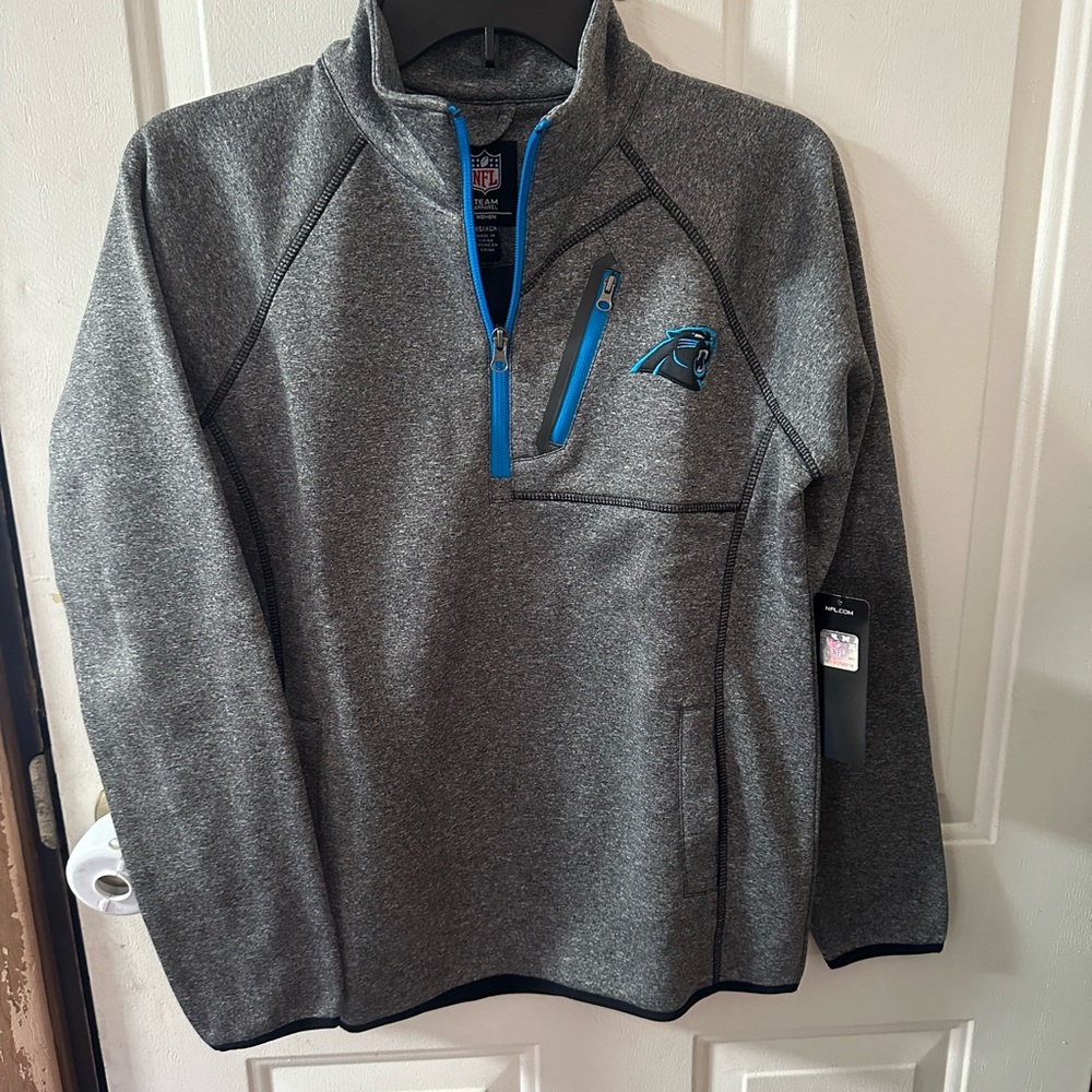 NFL TEAM APPAREL WOMEN’S CAROLINA PANTHERS PULLOVER: GRAY: NWT: SZ XS